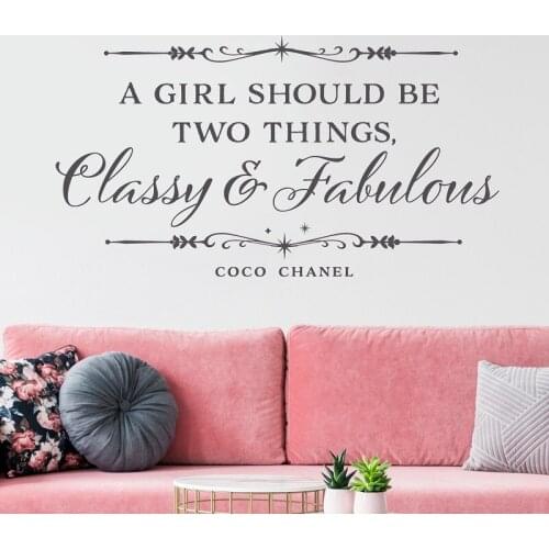 A girl should be two things, elegant and wonderful vinyl wall decal quote wall girls room home bedroom decoration 2SJ32