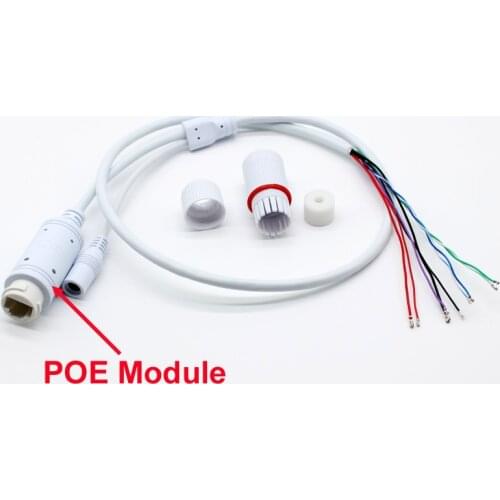 Built-in 48V POE Module CCTV end Cable LAN Power over Ethernet Lan RJ45+DC Ports White Cables for IP camera board module