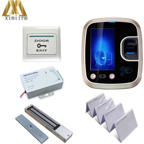 High Quality Face Access Control System With Exit Button,Electric Lock,Power Supply,Card Fingerprint Time Attendance F850 Kit