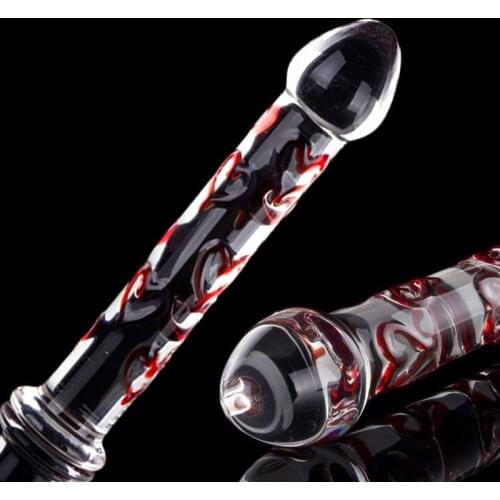 Adult Games Pyrex Glass Dildo Anal Plug Crystal Beads Butt Stopper Clitorial Vagina Stimulator Sex Toys for Women Men