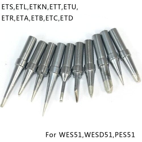WES51 Solder Tip Station Iron Tip WES51,WESD51,PES51 Soldering Station Tip For ETS,ETL,ETKN,ETT,ETU,ETR,ETA,ETB,ETC,ETD