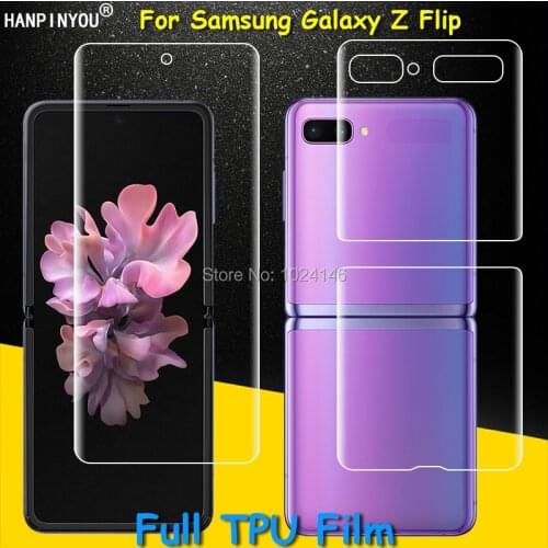 Front / Back Full Coverage Clear Soft TPU Film Screen Protector For Samsung Galaxy Z Flip ZFlip , Cover Curved Parts (Not Glass)
