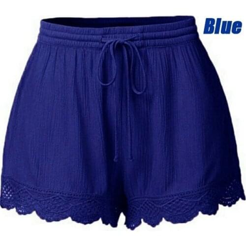 2021 European and American Hot Style Womens Solid Color Lace Lace Shorts Casual Pants