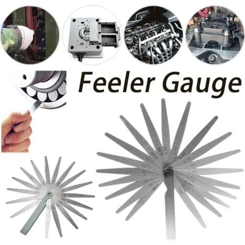 1 Set Metric Feeler Gauge 17 Blades 0.02-1.00mm Stainless Steel Foldable Thickness Gap Filler Feeler Gauges For Measurment Tool