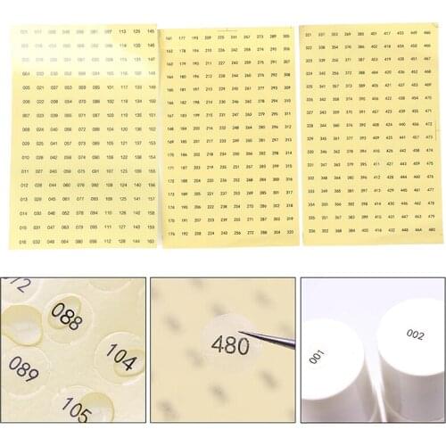 1Sheet Transparent Waterproof Labels DIY 1-480 Number Self-Adhesive Stickers for Nail Polish Color Number