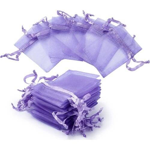 100pcs Multi-colors 5x7cm Organza Gift Bag Jewelry Packaging Bag Wedding Party Decoration Candy Snacks Drawable Storage Pouches