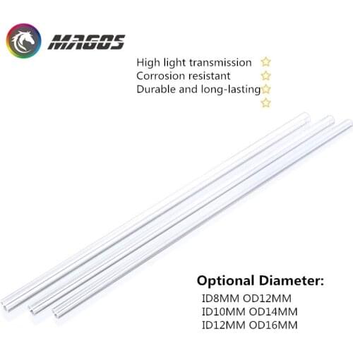 2PCS OD 12/14/16mm Transparent Hard Tubing Bendable Pipe, Computer Water Cooling 50cm/Piece