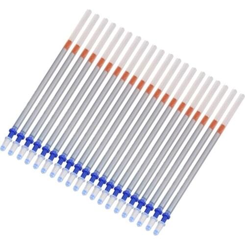 20 Pcs 0.7mm Tip Gel Silver Tone Ink Pen Refill Replacement