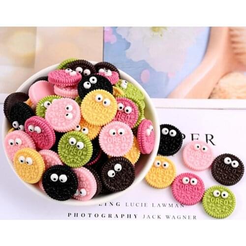 20pcs/lot Cartoon biscuits Resin Decoration Craft Flatback Cabochon Scrapbooking For Hair Bow Center Accessories