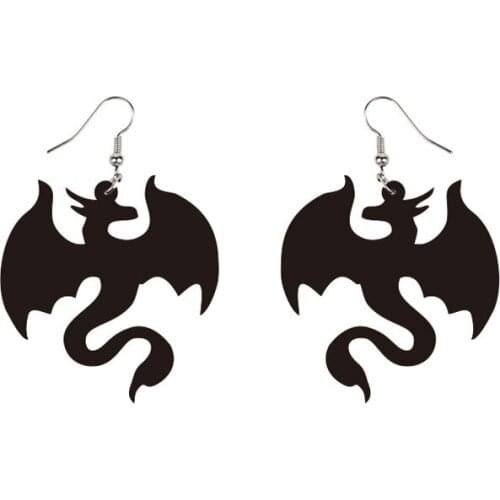 2021 Trendy Red Flying Dinosaurs Drop Earrings Long Exaggerated Acrylic Women Fashion Jewelry