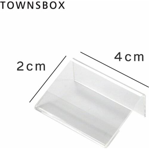 30PCS Mini Sign Display Holder L Shape Clear Acrylic Price Card Tag Label Stand Counter Top Stand 4x2cm small Jewelry price tag