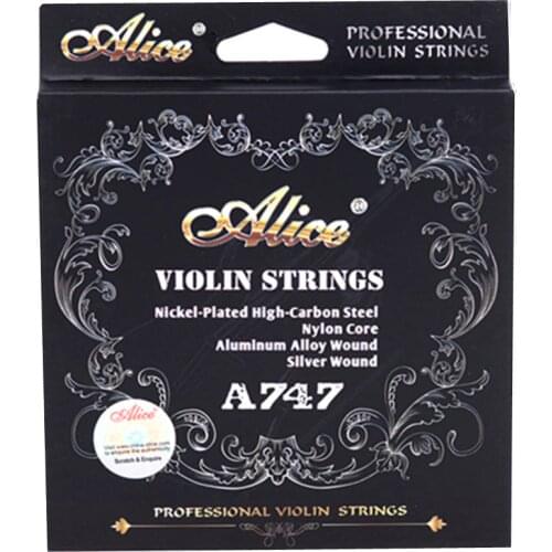 High Quality 4 pcs/set Master Violin Strings A, E, G, D Nylon Violino Strings 4/4 3/4 Alice A747 Sliver G string
