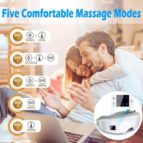 4D Eye Massager Smart Airbag Vibration Eye Massage Glass Hot Compress Bluetooth Eye Massage Eye Care Fatigue Glass Massager