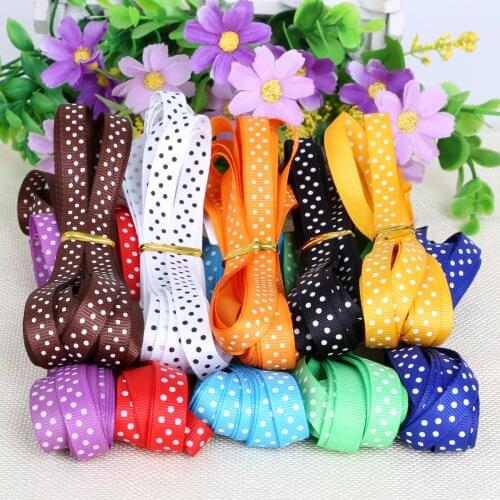 5 Yards 10mm Dot Printed Grosgrain Ribbon Home Decorations For Wedding Festival Birthday Party Decorative Crafts Ribbons