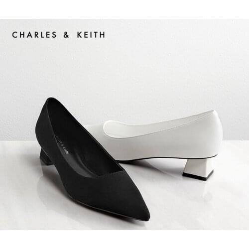 CHARLES&KEITH New Arrival for Spring2021CK1-60361339Women minimalist shoes commuter professional pointed toe square heel shoes