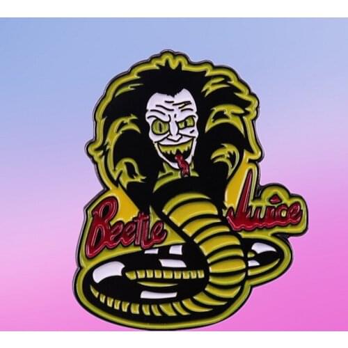 The Karate Kid logo Betelgeuse Snake Sandworm mash up Tim Burton Horror Movie enamel pin Jewelry brooch badge