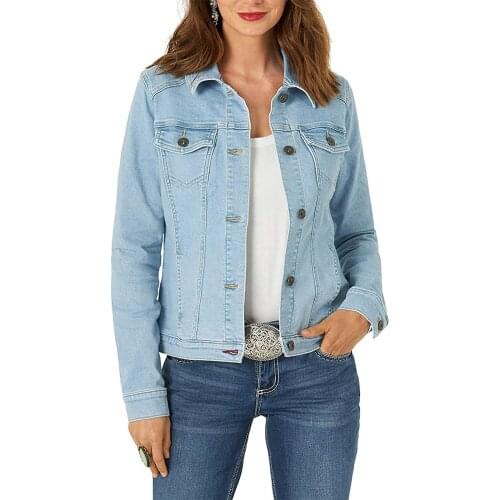 Denim jacket womens new style jacket European and American slim-fit cotton denim jacket womens clothing