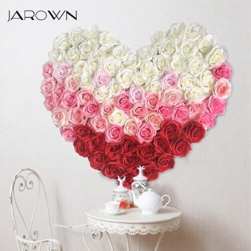 JAROWN Heart Shaped Flower Wall Propose Marriage Background Wall Wedding Decor Rose Flowers Wall Artificial Flower Home Decor
