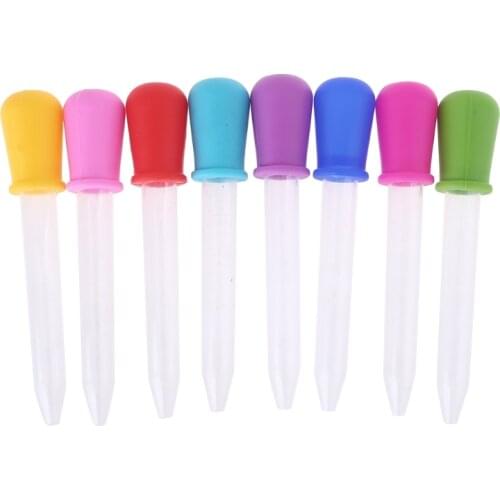 8 Pcs Liquid Droppers, Silicone and Plastic Pipettes Transfer Eyedropper with Bulb Tip for Candy Oil Kitchen Kids Gummy Making