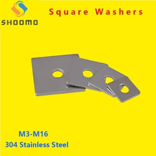 Square Washers Square Gasket Square Flat Pad Curtain Wall with Square Pad Square Washers Flat Gasket Pad 304 Stainless Steel GB