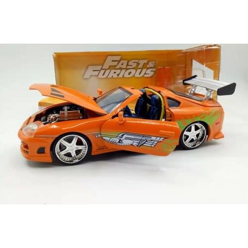 Diecast 1/24 Scale Alloy Orange Sports Car Model Metal Simulation Racing Toys Collection Display Decorations Ornaments Gifts