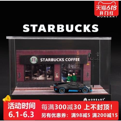MoreArt 1/64 STARBUCKS Assembled Scene Model Car Acrylic Display Cases