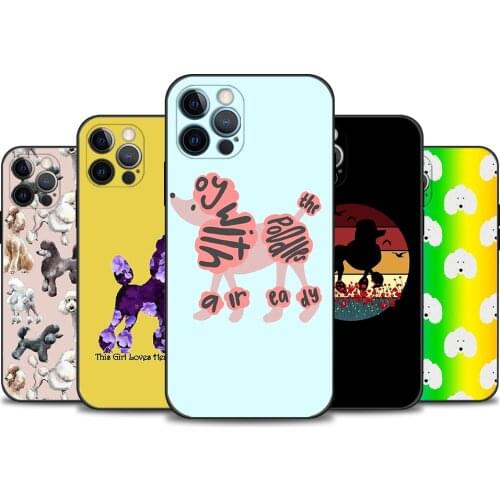 Poodle Soft Cover For iPhone 11 12 Pro X XR XS Max Case Fundas For iPhone 7 8 Plus SE 2020 Coque Silicon TPU Shell