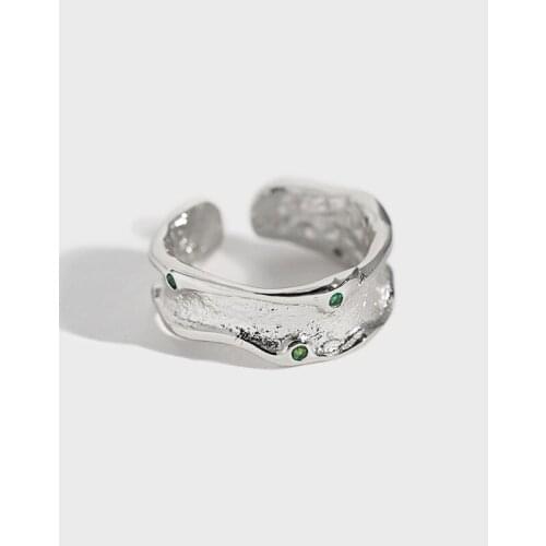 New 925 Sterling Silver Geometric Wedding Rings For Women Finger Jewelry, Elegant Green Cubic Zirconia Ring Woman Accessories