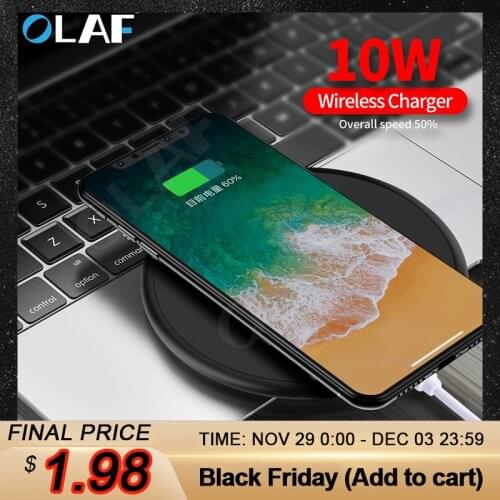 OLAF Wireless Charger Receiver for iPhone Xs Max X 8 Plus 10W Fast Charging Pad for Samsung Note 9 S10 Plus Qi Wireless Charger