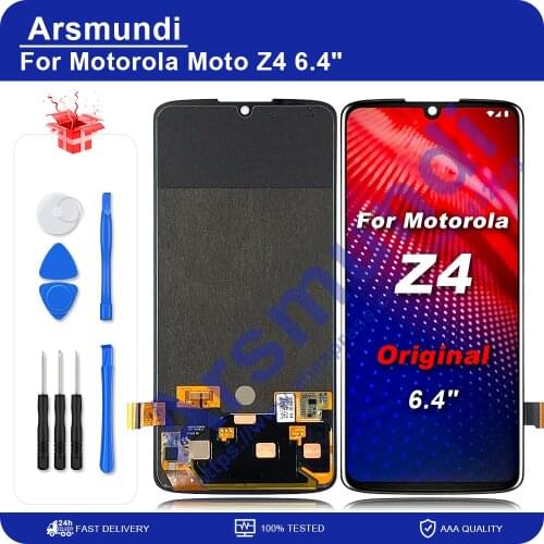 For Motorola Moto Z4 XT1980-3 6.4" AMOLED LCD Display Touch Screen Digitizer Assembly Replacement LCDs + Gifts
