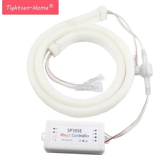 1M-5M Addressable Led RGB Pixel Neon Rope light WS2811 5050 60leds/m IP68 Waterproof Pixel Strip+SP105E Bluetooth Controller 12V