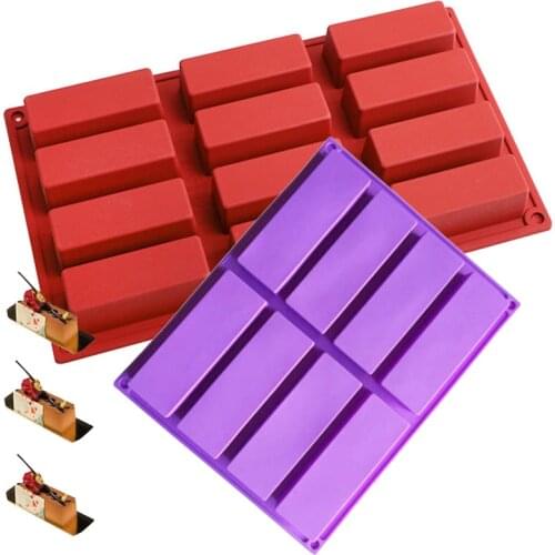 Rectangle Silicone Protein Bar Mousse Cake Moulds Soap Cake Decorating Tool Chocolate Muffin Dessert Baking Jelly Ice Tray Mold