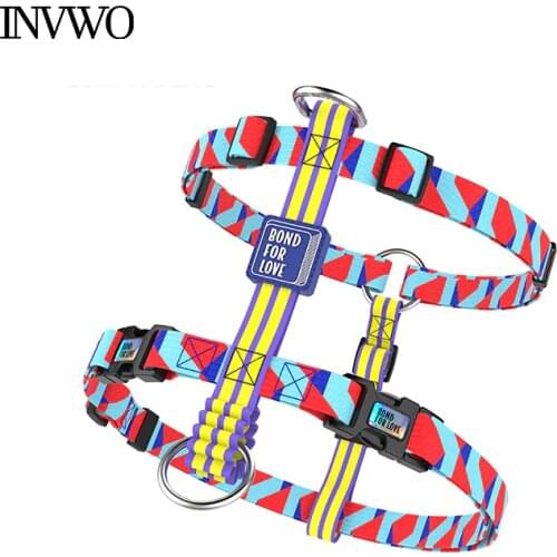 INVWO Pet Harness Lightweight+Series I-shape Chest Strap All Breed Small Medium Large Corgi Shiba Lnu Stroll Tourism Vacation
