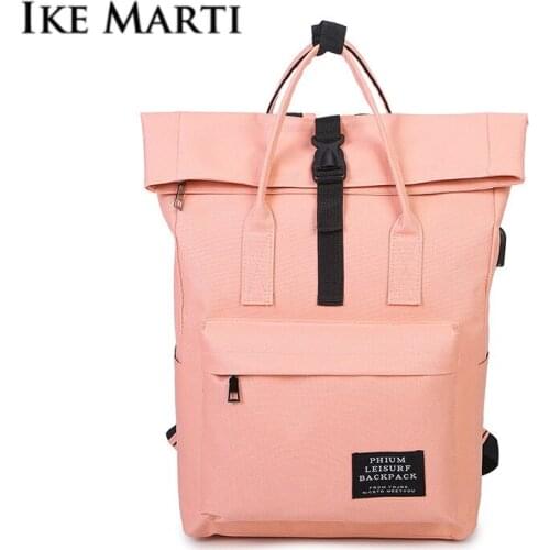 IKE MARTI 2021 Backpack Women Large Capacity School Backpack Canvas Rucksack For Girl Fashion Laptop Travel Bags Men Back Pack