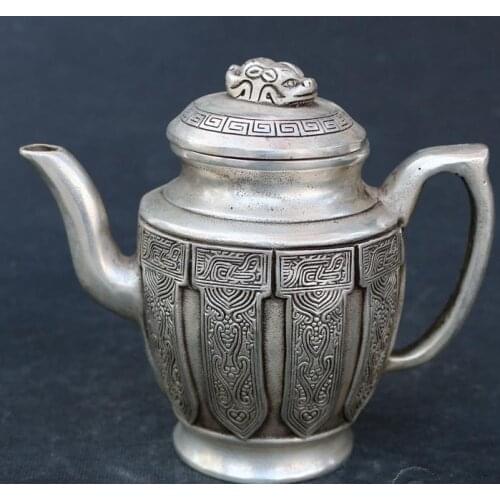 Antique Old silver Teapot / jug ornaments,hand-made crafts,best collection&adornment,free shipping