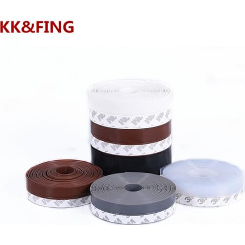 KK&FING 5m Silica Sealing Strip Glass Window Soundproof Self Adhesive Seal Insulation Windproof Door Bottom Tape Door Seal