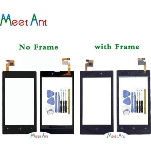 High Quality 4.0" For Nokia Lumia 520 525 N520 N525 Touch Screen Digitizer Sensor Outer Front Glass Lens Panel With Frame Black