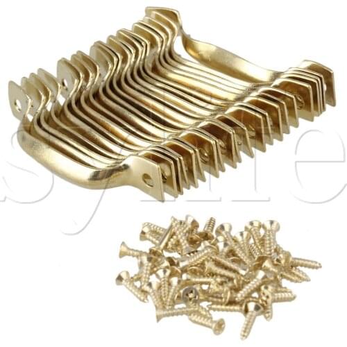 Jewelry Wooden Box Drawer Cabinet Handle Yellow Iron Arched Pull Knobs Set of 20