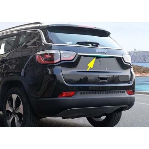 Rear Trunk Lid Cover Steel Trim For 2017-2021 Jeep Compass Decoration Style New 1PCS