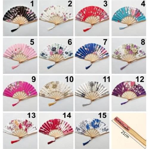 1PC Creative Chinese Classic Flower Folding Hand Held Prom Craft Fan Bamboo Paper Party Wedding Birthday Decor Vintage Bamboo SW