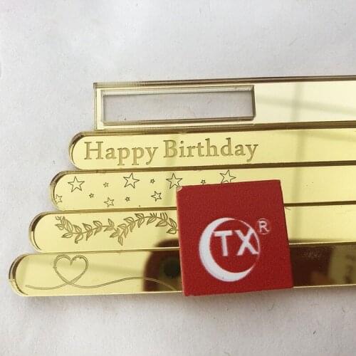 10pcs acrylic Mirror golden pattern cakesicle sticks parent-child DIY ice cream stick popsicle craft model tool Cupcake Toppers