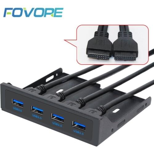 19+1 20Pin 4 Port USB 3.0 HUB Front Panel Combo Bracket USB 3.0 Hub Adapter for PC Desktop 3.5" FDD Floppy Disk Drive Bay