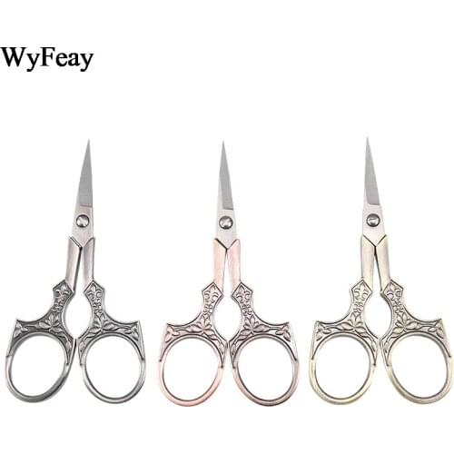 Antique Fine Fabric scissor trim shear handicraft stitch Retro embroidery scissors Tailor cross Sewing vintage Thread Scissors