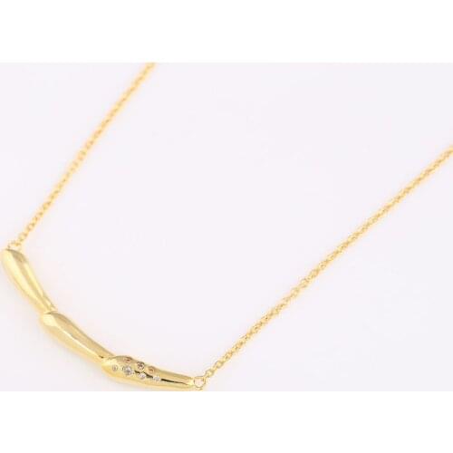 Authentic S925 Sterling Silver Shine Flower Stem With Crystal Necklace For Women Wedding Party Gift fit Lady Fine Jewelry