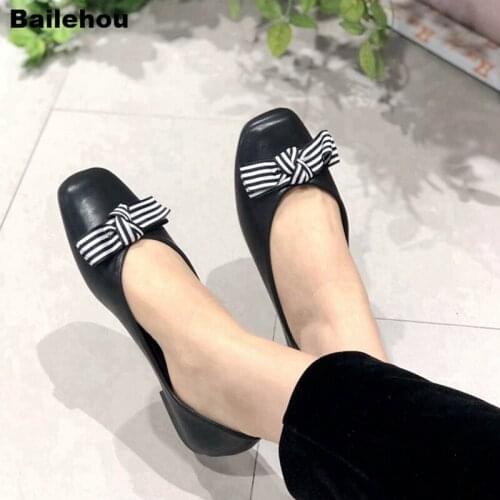 Bailehou Women Flats Shoes Slip On Loafers Soft Women Casual Shoes Butterfly Knot Flat Ballet Shoes Flock Platform Chaussure
