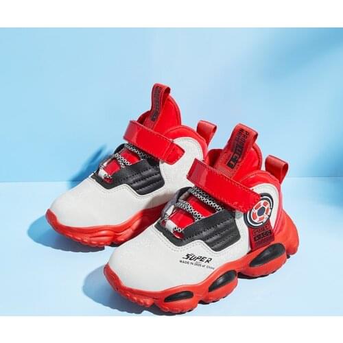 Basketball Children Shoes For Boys Sneakers Kids Casual Shoes Girls Sneakers Leather Running Trainers Hook&Loop Fashion 2020