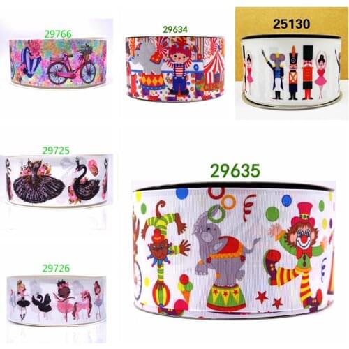 Free shipping 50 yard cartoon printed grosgrain ribbon 29635