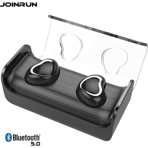 Joinrun Wireless Bluetooth 5.0 Earphone Microphone In-ear Earbud Small Headset Invisible Earpiece with Power Bank Charging Box