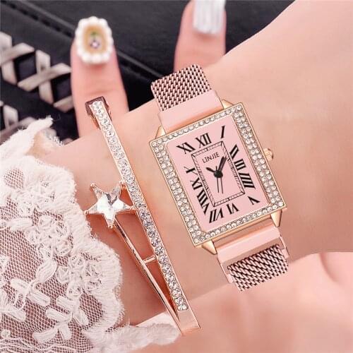 Women Roma Diamond Watches Luxury Magnetic Clasp Female Quartz Wrist Watches Reloj Mujer