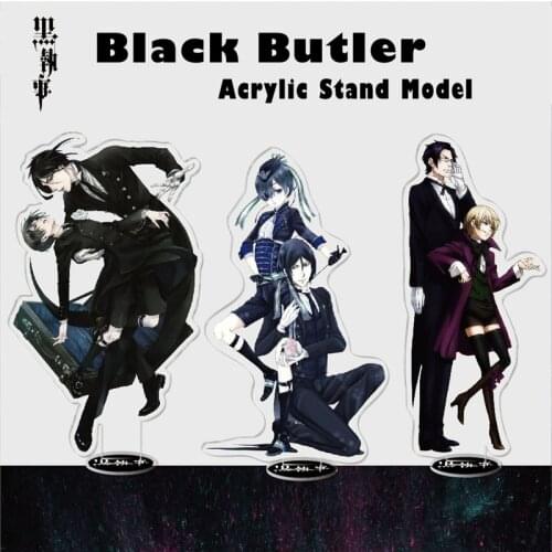1pc Japan Anime Kuroshitsuji Black Butler Stand Model Plate Sebastian Michaelis Double Sided Acrylic Characters Desk Decoration